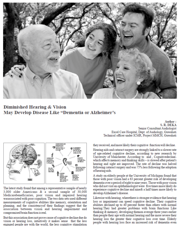 Diminished Hearing & Vision May Devlop Disease like Dementia or Alzheimer's