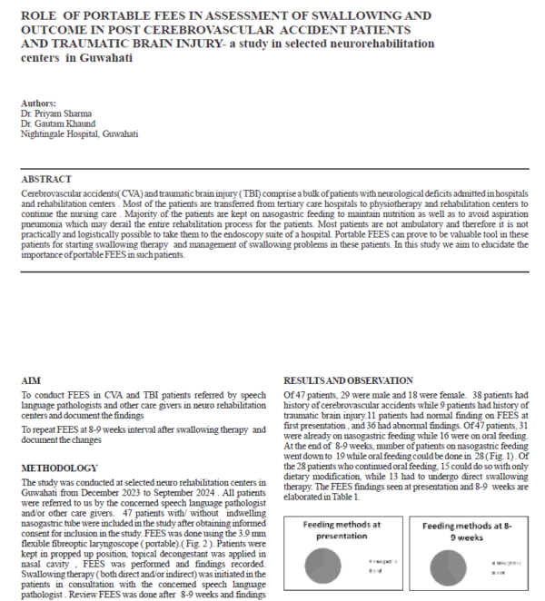 Role of Portable Fees in Assessment of Swallowing and Outcome in Post Cerebrovascular Accident Patients and Traumatic Brain Injury